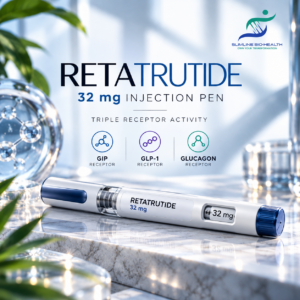 Retatrutide 32 mg Injection Pen, featuring GLP-1, GIP and glucagon receptor activity